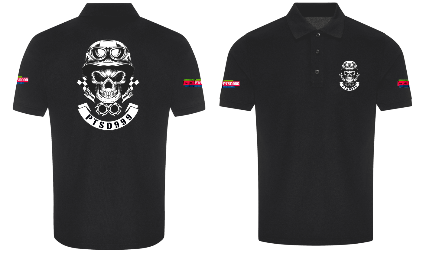 PTSD999 Polo T-Shirt Skull Logo